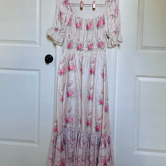 LoveShackFancy Terrence Floral Midi Dress in Dolce - Picture 6 of 10